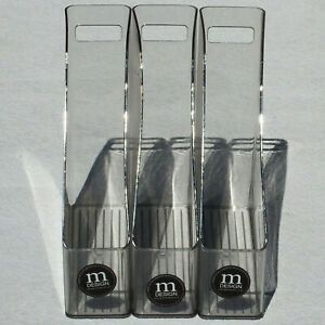 3-Set mDesign Clear ShatterProof Plastic Magazine Holder Files Office/Desk/Space