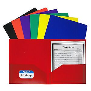 C-Line Products Inc CLI33950 Two Pocket Poly Portfolios 36/Box Assorted Without