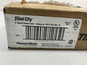 10 Pack Thomas &amp; Betts RS13 Pre-Galvanized Steel Outlet Box Cover 4 In. x 4 In.