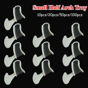 10-100Pcs Disposable Dental Impression Mesh Trays Bite Small Half Arch Tray