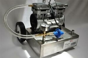 Milker Power Station:SS Mobile Base Oilless Vacuum Pump 5.5CFM,Regulator Guage +