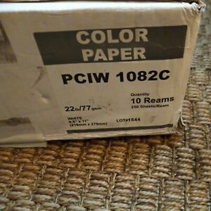 Cleanroom Paper,Case Of Ten 250 sheet Reams. Sheets Of White 8.5x11&#034; 22lb Box...