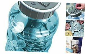 Digital Coin Counter by  Pennies Nickles Dimes Quarter Savings Jar | Blue