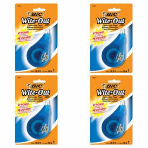Pack of (4) New BIC EZ Correct Correction Tape, White, 1-Count, 33.3 feet