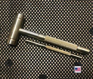 BROOKS-USA Brass Hammer Set 18 oz w/ Drift Punch, LIFETIME Warranty Non-Sparking