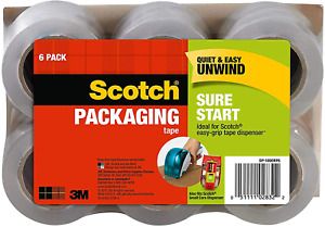 Sure Start Shipping Packaging Tape, 1.88&#034; x 25 yd Designed for Packing, Shipping