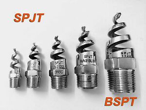 5 pcs New SPJT 316L  3/8 &#034; Stainless Steel Spiral Cone Spray NozzleBSPT