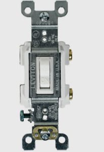 New!! LEVITON WHITE Metal Framed Manual TOGGLE SWITCH 15 Amp 120 Volt RS115-WCP