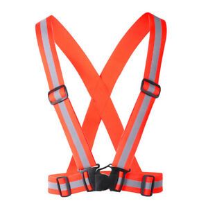360 Reflective Safe Belt Vest Adjustable High Visibility Night Sports Run Bike