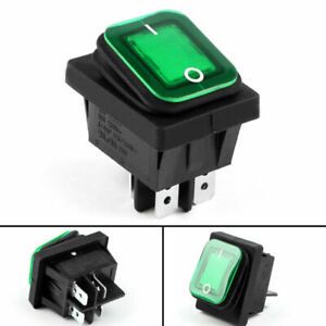 4Pcs RLEIL RL2-102 Waterproof IP65 Car Rocker Switch 4Pin 125/250VAC Green