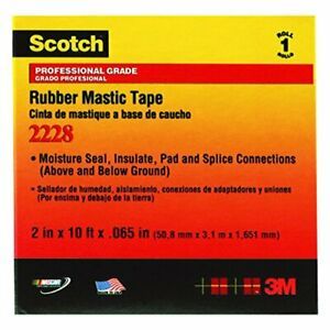 3M 2228 Rubber Mastic Tape 1&#034; x 10&#039; Black 2/Case 3M Stock# 7000006048