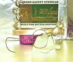 EXTREMELY RARE VTG DOCKSON SAFETY GLASSES AVIATOR STYLE OVERSIZE BOX 11 RB AO