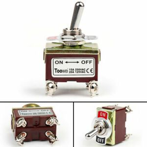 4Pc 2Terminal 4Pin ON-OFF 15A 250V Toggle Switch Screw DPST Industrial Grade  UA