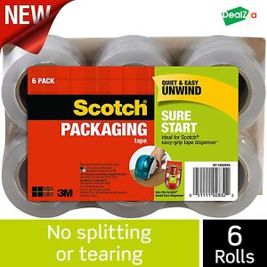 6 ROLLS SCOTCH MOVING STORAGE PACKING TAPE SHIPPING PACKAGING 1.88&#034; x 25 yd