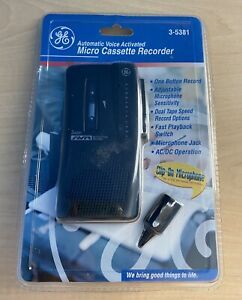 New GE General Electric 3-5381 Automatic Voice Activated Micro Cassette Recorder