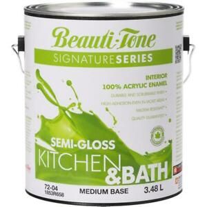 3.48L Medium Base Semi Gloss Kitchen &amp; Bath Interior Latex Paint