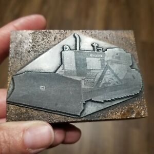 Vintage Printing Letterpress Printers Block JOHN DEERE Tractor