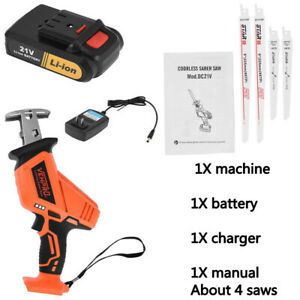 21V Cordless Reciprocating Saw W/ Battery&amp;charger recip s-abre Reciprocating US