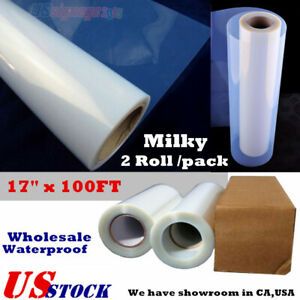 US 2 Roll 17&#034; x 100FT Waterproof Inkjet Milky Transparency Film for Silk Screen
