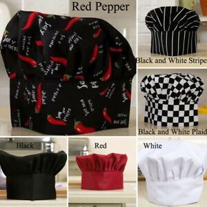 Unisex Kitchen Chef Hat Adjustable Elastic Cook Catering Restaurant  Baker Cap