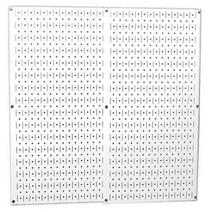 32 in. x 32 in. Overall Size White Metal Pegboard Pack with Two 32 in. x 16 in.