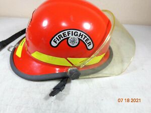 Bullard Fire fighter Helmet Turnout RED w/ shield/chin strap size FX 6 1/2&#034; to 8
