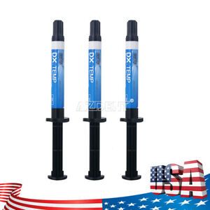 3 X DENTEX Dental Light Cure Temporary Flow Composite Resin Blue Shade