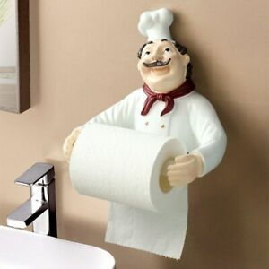 Household Wall Mounted Non Perforated Napkin Holder Cute Chef Bathroom Kitchen