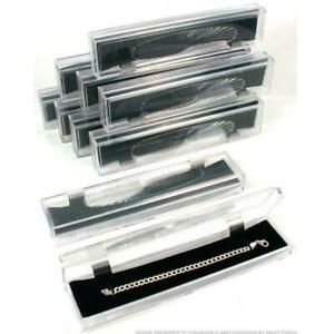 10 Clear Crystal Bracelet Gift Boxes 8 7/8&#034;