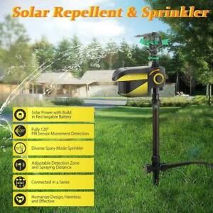 Solar Powered Motion Activated Animal Repeller Repellent Water Sprinkler NICE