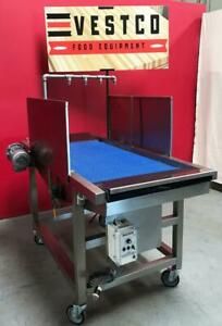 4-Head Stainless Steel Variable Speed Electric Vegetable Washer Sprayer Conveyor