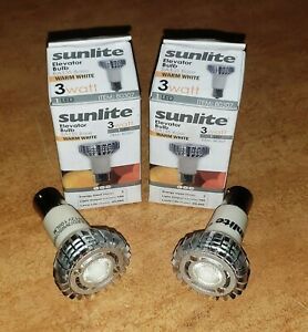 Sunlite 80307 One LED Elevator Bulb 3 Watts 25000 Hours BA15S Warm White &amp; BONUS