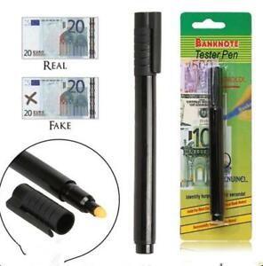 2X Bank Note Tester Pen Money Checking Detector Marker Fake Banknotes Office HB