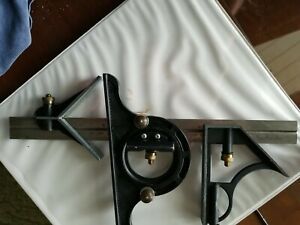 12&#034; 300mm Combination Tri-Square Ruler Steel Machinist  MADE IN ENGLAND