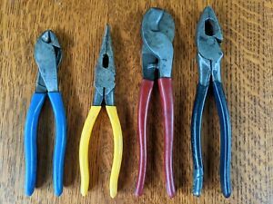 Klein Tools 4-PC. Set: Linesmens Needlenose Pliers Diagonal Cutter