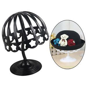 Baby Hat Caps Storage Holder Rack Helmet Display Stand Wig Organizer Shelf Black