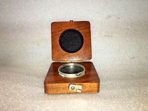 Van Keuren 2V 3C 2&#034; Optical Flat in Wood Case - We ship international see pics