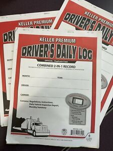 (x3)  Keller Premium, Driver&#039;s Daily Log, Combined 2in1 Record,  Duplicate Copy