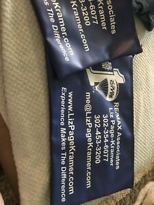 Payroll Department Document Money Bag Blue Vinyl Zipper Lot Of 2