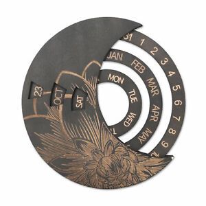 Grey Brown Black Hanging Calendar No Burrs Creative Lotus Pattern Durable for Li