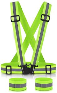 SAWNZC Running Reflective Vest Gear 2Pack, Adjustable Safety VES High Visible Re