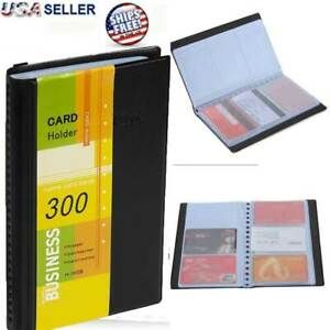 Leather Business Cards Holder Case Organizer 300 Name ID Credit Card Book