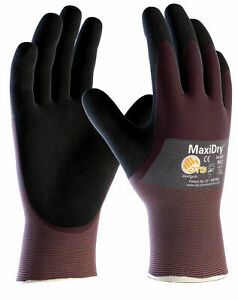 MaxiDry Lightweight Nitrile Grip Oil Liquid Chemicals Work Gloves XL(56-425) ATG