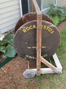 Large 1957 Rockbestos Spool on Stand