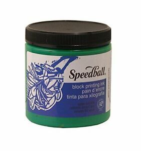 Speedball Water-Soluble Block Printing Ink, 8_Ounce, Green
