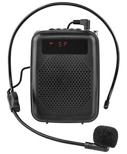 JCWY Voice Amplifier, 12W Rechargeable PA System 1500mAh With Wired Microphone
