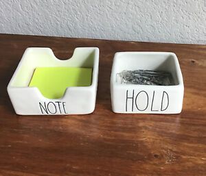 RAE DUNN Set of &#034;Note&#034; Holder &amp; &#034;Hold&#034; Clips Set (USED)
