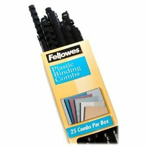 FELLOWES 52323 25PK BINDING COMBS PLASTIC BLK(FP)