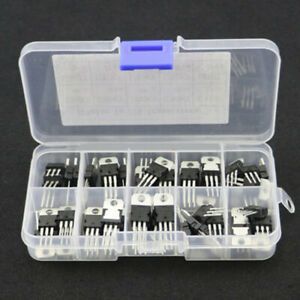 50pcs 10 Values Voltage Regulator Transistor  Kit LM317T L7805-L7824Assorted Box