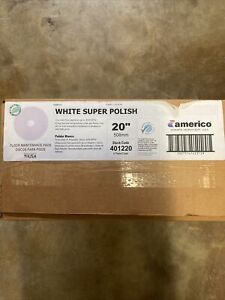 Americo Polishing Pads, 20&#034; Diameter, White, 5/CT (AMF401220)